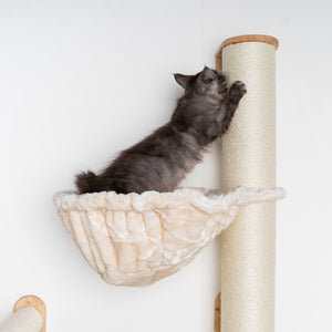 Klättervägg för Katter - klätterstång XXL med hängmatta 45Ø de Luxe (Beige)